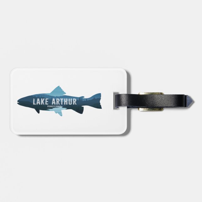 Étiquette À Bagage Lac Arthur Pennsylvanie Poisson (Dos horizontal)