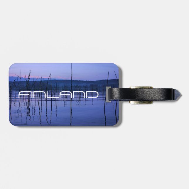 Étiquette À Bagage Lac serein et brumeux après de fortes pluies (Dos horizontal)