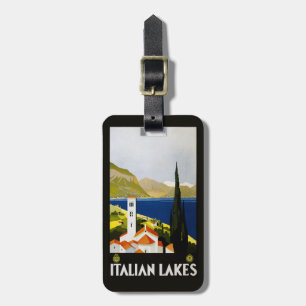Étiquette À Bagage Lacs italiens Voyage vintage Italie