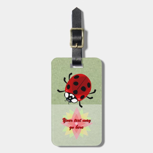 Étiquette À Bagage Ladybug à sept points (Devant Vertical)