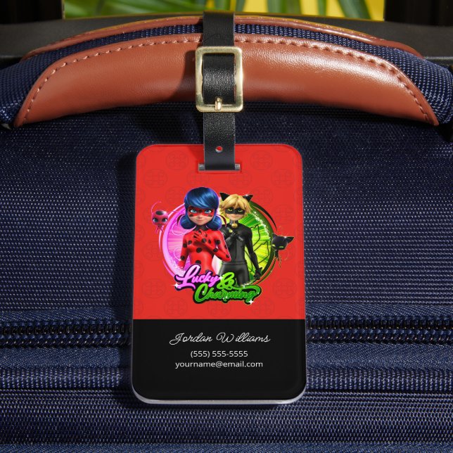 Étiquette À Bagage Ladybug & Cat Noir | Lucky & Charming (Insitu Rectoal 2)