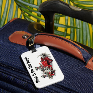 Étiquette À Bagage L'Aide Est En Route ! Etiquettes à bagages