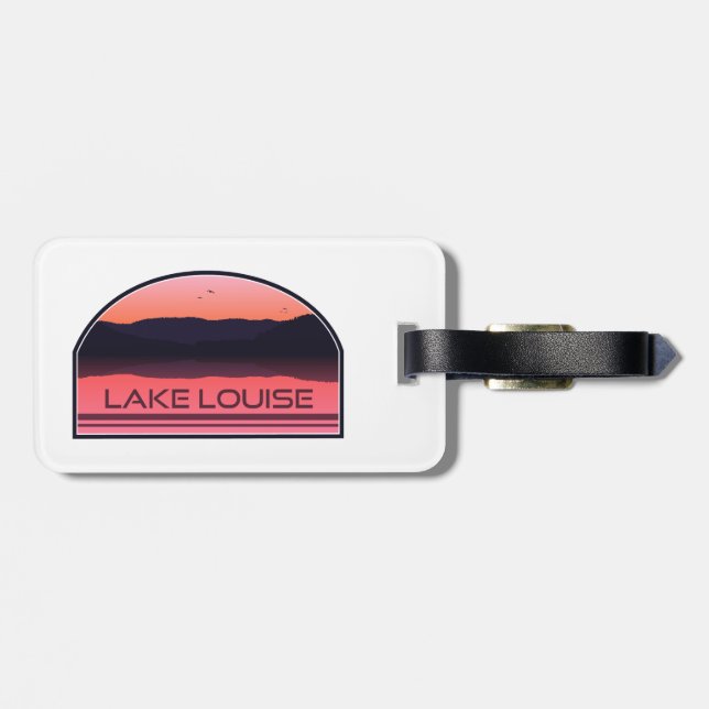 Étiquette À Bagage Lake Louise Parc national Banff Red Sunrise (Dos horizontal)