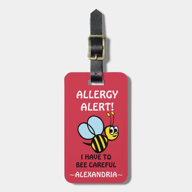 Étiquette À Bagage L'alerte d'allergie de noix gaffent l'étiquette (Devant Vertical)