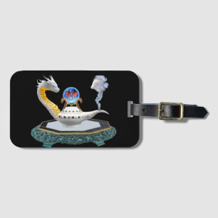 Étiquette À Bagage Lampe Dragon en Céramique Blanche Magique