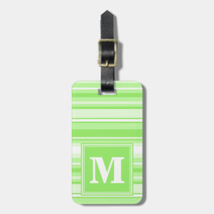 Étiquette À Bagage Landes vertes de chaux monogrammes