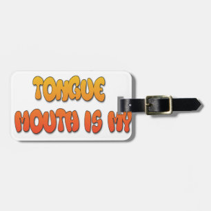 Étiquette À Bagage Langue Puissante Bouche Faible image