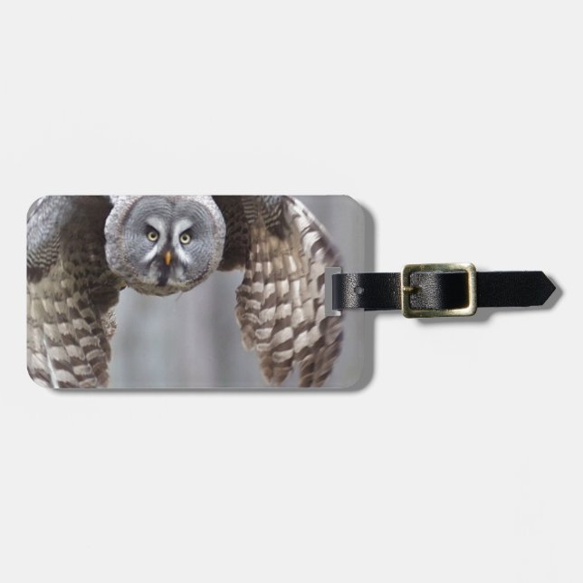 Étiquette À Bagage l'animal de vol de hibou fait varier le pas des (Devant horizontal)