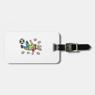 Étiquette À Bagage Lapin de Pâques Coup de Pied de Football pour Garç