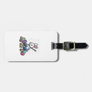 Étiquette À Bagage Lapin de Pâques Joueur de Hockey sur Glace Œufs Ga