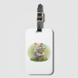 Étiquette À Bagage Lapin de Pâques mignon pour une humeur positive