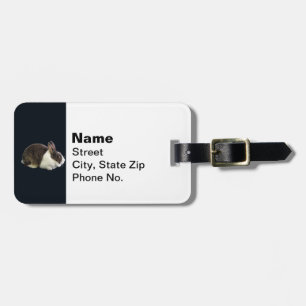 Étiquette À Bagage Lapin néerlandais Brown et blanc