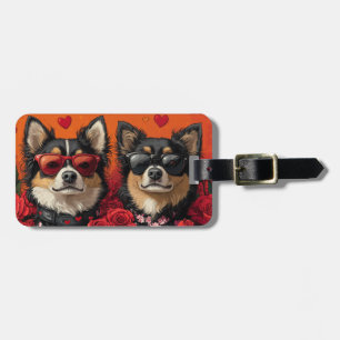 Étiquette À Bagage Laponie finlandaise avec coeur Roses Saint Valenti