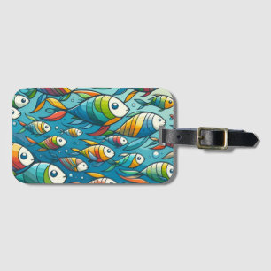 Étiquette À Bagage L'art coloré du poisson sous-marin