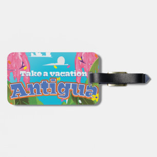 Étiquette À Bagage L'art de l'affiche de voyage d'Antigua Island.