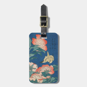 Étiquette À Bagage L'art japonais de Hokusai Pivoines et Canari