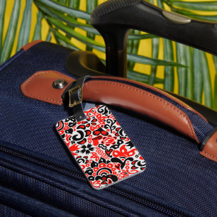 Étiquette À Bagage L'art populaire ukrainien motif floral abstact