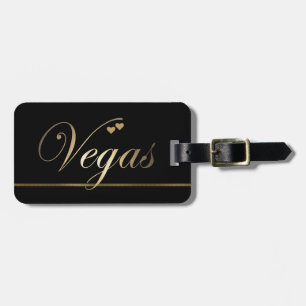 Étiquette À Bagage Las Vegas noir et or