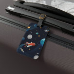 Étiquette À Bagage L'astronaute spatiale Navette Voyage Lune étoiles<br><div class="desc">Marque de bagage dans l'espace extra-atmosphérique cool et nerdy avec étoiles,  lune et planètes</div>