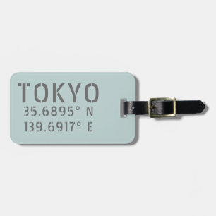Étiquette À Bagage Latitude et longitude de Tokyo