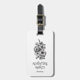Étiquette À Bagage L'aventure florale vintage de attend