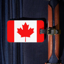 Le bagage canadien de drapeau étiquette pour des