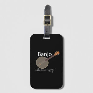 Étiquette À Bagage Le banjo me rend heureux