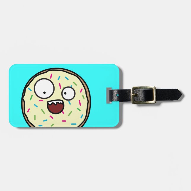 Étiquette À Bagage Le beignet fou arrose la vanille glaçant le (Devant horizontal)