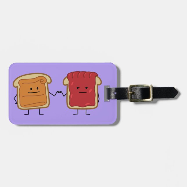 Étiquette À Bagage Le beurre d'arachide et le poing de gelée cognent (Devant horizontal)