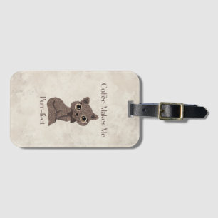 Étiquette À Bagage Le café me rend purr-fait- Grain de café-Chat-
