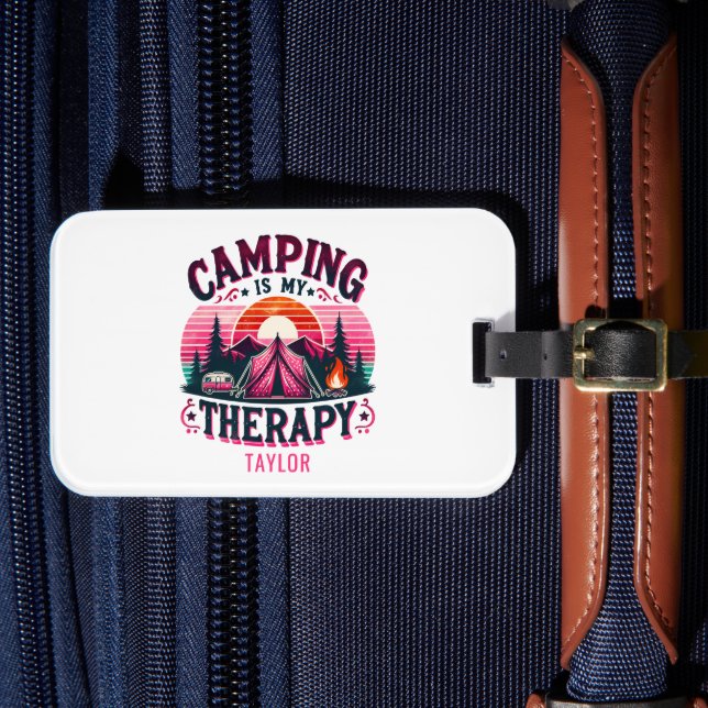 Étiquette À Bagage Le Camping Est Ma Thérapie (Insitu Rectoal 4)