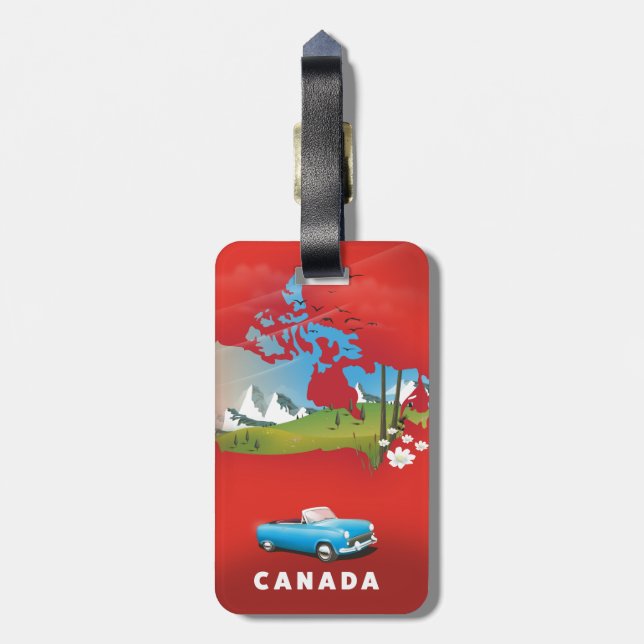 Étiquette À Bagage Le Canada a illustré les imprimés de voyage. (Dos Vertical)