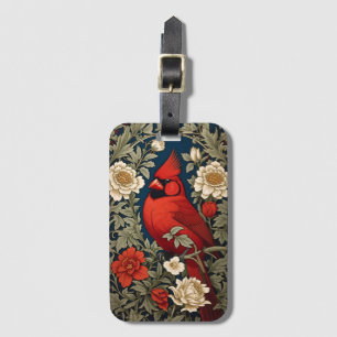 Étiquette À Bagage Le Cardinal du Nord Floral William Morris Inspiré
