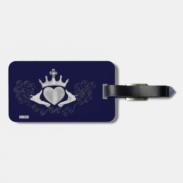Étiquette À Bagage Le Claddagh (Argent) (Dos horizontal)