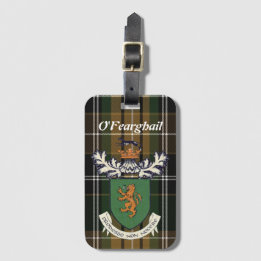 Étiquette À Bagage Le clan Farrell d'Irlande armoiries et tartan 