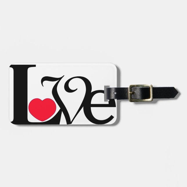 Étiquette À Bagage Le coeur d'amour indiquent l'étiquette de bagages (Devant horizontal)