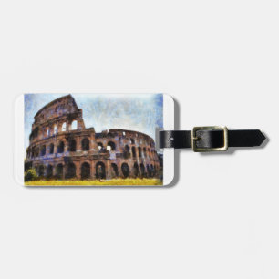Étiquette À Bagage Le Colosseum, Rome, Italie