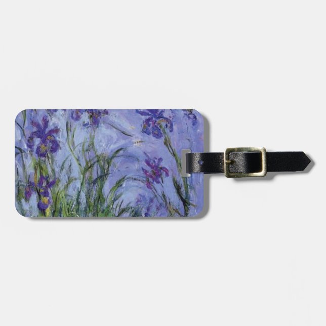 Étiquette À Bagage le cru fleurit lilac-irises-1917 monet. (Devant horizontal)