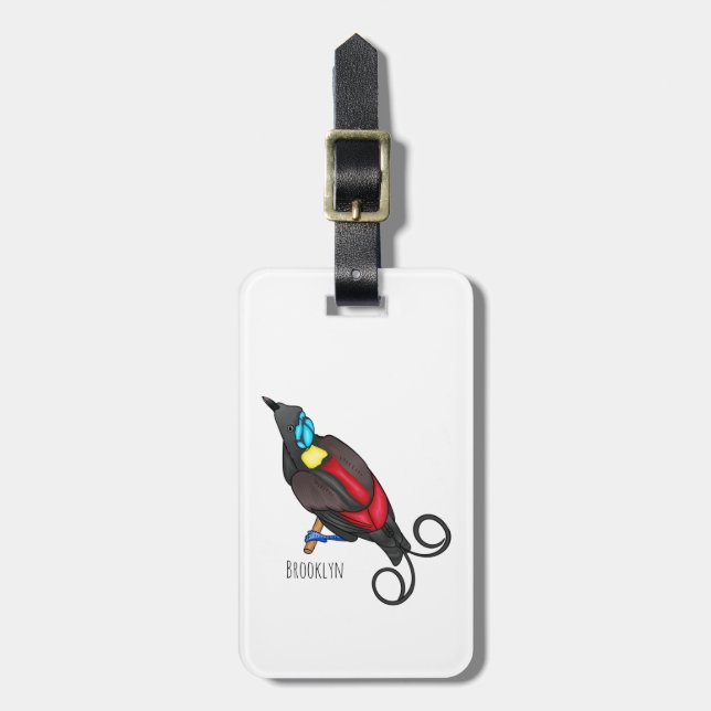 Étiquette À Bagage Le dessin animé oiseau de paradis de Wilson (Devant Vertical)