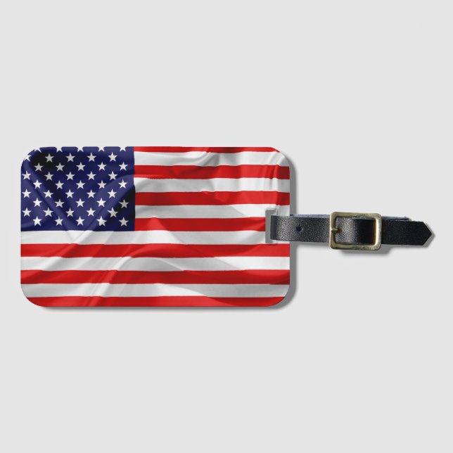 Étiquette À Bagage Le drapeau des États-Unis d'Amérique (Devant Horizontal)