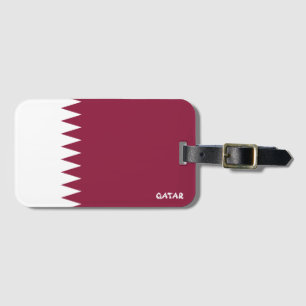 Étiquette À Bagage Le drapeau national du Qatar patriotique