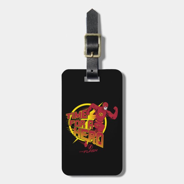 Étiquette À Bagage Le Flash | Graphique "Le Temps D'Un Héros" (Devant Vertical)