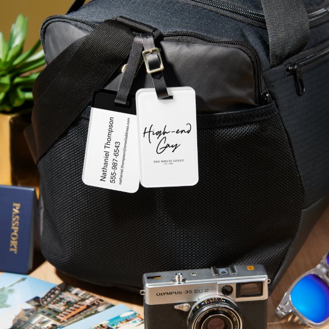 Étiquette À Bagage Le Gay Haut De Gamme - Le Lotus Blanc (Recto & Verso)