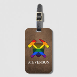 Étiquette À Bagage Le marteau de rock du géologue et le logo LGBT Rai