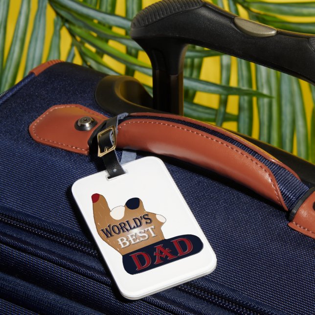 Étiquette À Bagage Le meilleur patriotique papa du monde (Insitu Rectoal 1)