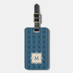 Étiquette À Bagage Le monogramme élégant rougissent motif rose sur