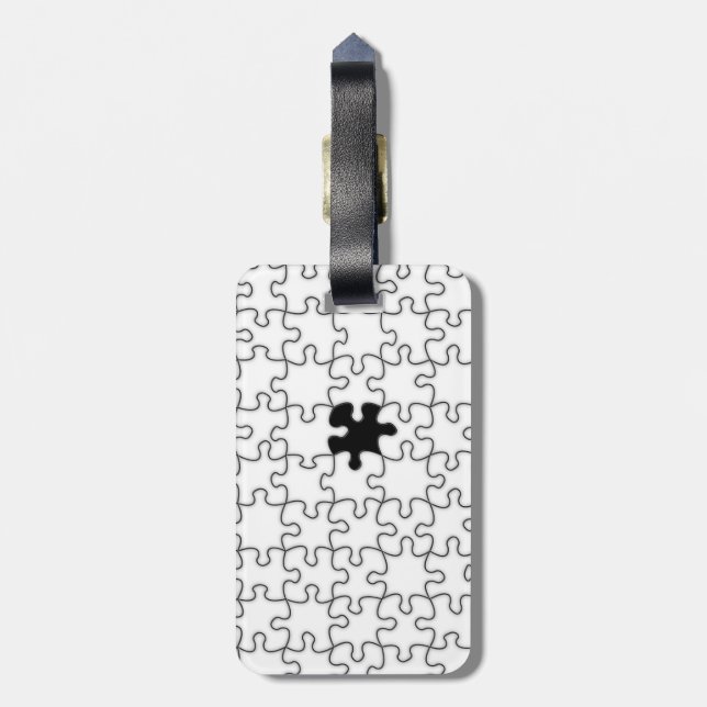 Étiquette À Bagage Le Motif de pièce de casse-tête manquant (Dos Vertical)