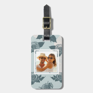Étiquette À Bagage Le motif floral de photo faite sur commande avec