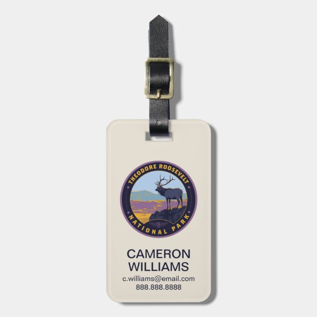 Étiquette À Bagage Le Parc national de Theodore Roosevelt (Devant Vertical)