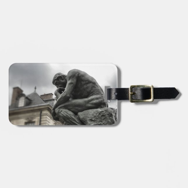 Étiquette À Bagage Le Penseur Rodin Paris Sculpture (Devant horizontal)